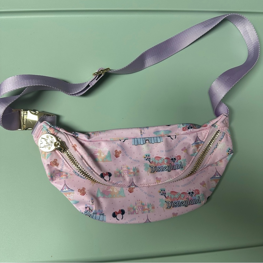 Disney parks Disneyland Mini Fanny Pack Belt Bag Stoney Clover Lane Castle pink